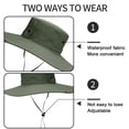 thumbnail image 3 of Sombrero para el sol, sombrero de pescador de ala ancha con protección UV, plegable con correa para la barbilla, 3 of 5