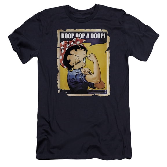 Betty Boop Power Premium Canvas T-Shirt Adult Slim Fit 30/1 Navy