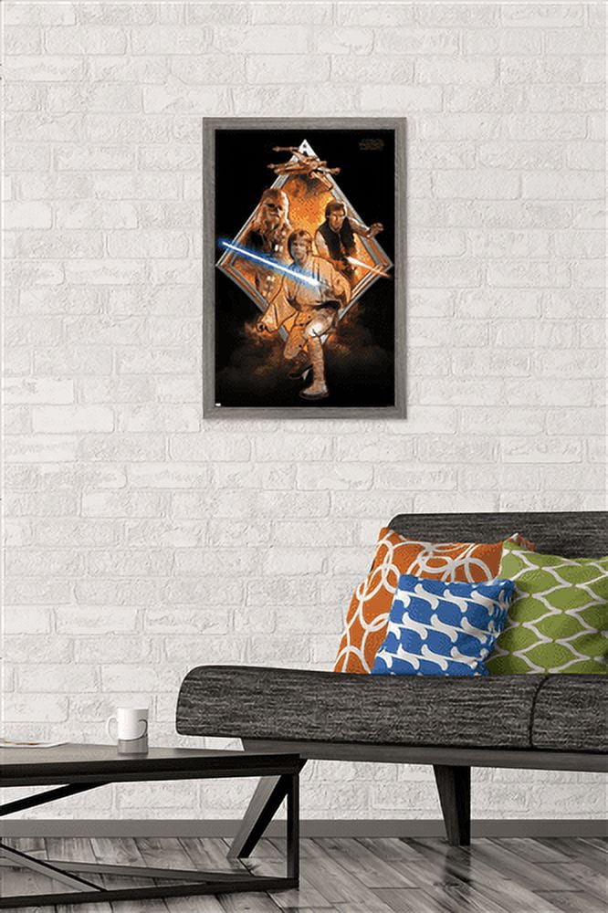Star Wars: Original Trilogy - Heroes Badge Wall Poster, 14.725" x 22.375", Framed