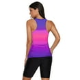thumbnail image 1 of ABPHQTO Bañador tankini con espalda cruzada y estampado de rosas degradadas para mujer, 1 of 5