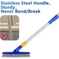 thumbnail image 6 of ITTAHO 2 Pack Grout Brush with Long Handle, Swivel Cleaning Grout Line Scrubber Stainless Steel Pole, 6 of 9