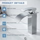 thumbnail image 2 of Elegante grifo de baño con cascada para montaje en cubierta, construcción de acero inoxidable, acabado en cromo pulido para baños modernos, 2 of 5