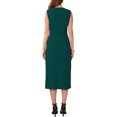 thumbnail image 3 of INSPIRE CHIC Women's Business Cocktail Dress 2025 Front Tie Wrap Formal Elegant Sleeveless Sheath Dresses L Dark Green, 3 of 5