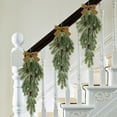 thumbnail image 2 of Nmdmisc 1Pcs Christmas Teardrop Swags Winter Rustic Pine Needles Swag with Pine Cones Velvet Bow Artificial Christmas Greenery Hanging Garland for Home Decor(Brown), 2 of 8