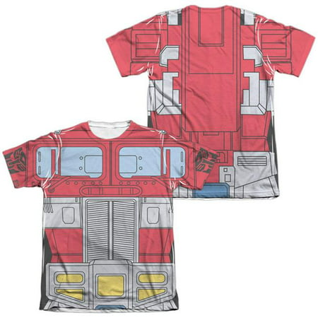 Trevco Sportswear HBRO131FB-ATPC-3 Transformers & Optimus Prime Costume Front & Back Print - Adult Poly & Cotton Short Sleeve Tee, White - Large