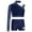 Navy Blue, variant on TTAO Kids Girls Jazz Hip Hop Dance Set One Shoulder Long Sleeve Sequins Crop Tops with Athletic Shorts Set Navy Blue 12