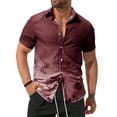 thumbnail image 4 of IWRICH Men's Hawaiian Short Sleeves Shirt Button down Beach Tops Summer Casual Floral Printed Holiday Tees Wine XL, 4 of 4