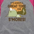 thumbnail image 3 of Peanuts - It's Always A Great Time For Smores - Toddler And Youth Girls Raglan Graphic T-Shirt, 3 of 6