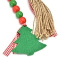 thumbnail image 2 of Christmas Wood Tassel Bead Garland Grass Tree and Hemp Rope Ornaments Indoor Outdoor Home Party Festival Decor (Three Size) Red and Green, 2 of 9