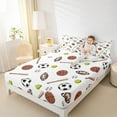 thumbnail image 4 of Feelyou Est Sports Sleep Queen Sheet Sets for Teens, Cartoon Football Rugby Flat Sheet, Baseball Softball Print Queen Fitted Sheet, Lightweight Room Decor, 4-Piece, 4 of 7