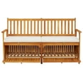 thumbnail image 2 of vidaXL Storage Bench with Cushion 148 cm Solid Wood Acacia, 2 of 5