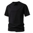 thumbnail image 3 of Fanxing Mens Cotton Tshirts 2x Black Comfort Crewneck Short Sleeve Tees Stretchy Basic Summer Tops XXL, 3 of 5