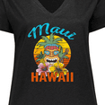 thumbnail image 4 of Inktastic Maui Hawaii Vacation Tiki Women's Plus Size V-Neck T-Shirt, 4 of 5
