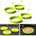 thumbnail image 2 of Molde para huevos fritos, anillos de silicona para panqueques, molde para panqueques antiadherente, verde, juego de 4, 2 of 3
