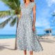 thumbnail image 1 of Vestidos de Playa para Mujeres Vestido Floral Envoltura Cuello en V Bobo Vestido Amplio para Compras FLhrweasw Para estrenar, 1 of 7