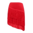 thumbnail image 2 of HUANBAI Girls Dance Performance Skirt Solid Color Fringe V Cut Elastic Waist Semi Formal Tutu For Recital Ballet Jazz Ages 3 15 Years Casual Midi Dresses 4-5 Years, 2 of 4