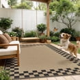 thumbnail image 2 of UERMEI 5x7 Area Rug for Living Room: Washable Non Slip Jute Look Carpet Low Pile Farmhouse Rug for Bedroom Under Coffee Table Dining Room - Geometric Brown, 2 of 8