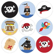 Pirate Party Favor Stickers - 180 Count - Birthday Party - Multi - Color - Distinctivs