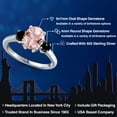thumbnail image 2 of Gem Stone King 925 Sterling Silver Peach Nano Morganite and Black Diamond Engagement Ring for Women | 2.54 Cttw | Oval 9X7MM | Gemstone October Birthstone | Size 8, 2 of 6