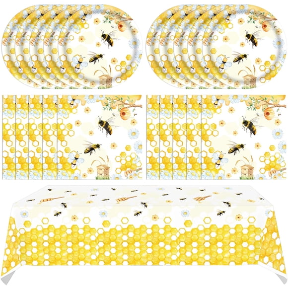 Set de vajilla para fiesta temática de abejas Fitoyplak, 41 piezas