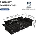 thumbnail image 2 of LLappuil Modular Sectional Sofa, 8 Seat Modular Sectional Sofa with 2 Storage Ottoman, 25.6 Deep Seat Chenille Sofa Black, 2 of 8