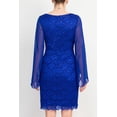 thumbnail image 4 of Connected Apparel Scoop Neck Long Chiffon Split Sleeves Bodycon Lace Dress, 4 of 5