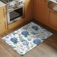 thumbnail image 3 of Blue Spring Floral Bathroom Mat 2x3 FT, Non Slip Small Kitchen Mat, Watercolor Botanical Elegant Washable Soft Backed Front Door Throw Rug Non-Shedding Indoor Outdoor Doormat for Entryway Sink, 3 of 9