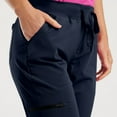 thumbnail image 6 of HaHaHappy Womens Scrub Pants - Soft Stretch High Waisted Yoga Style with Pockets, Slim Fit Jogger Scrubs Pants for Women Navy 2XL, 6 of 7
