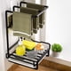 thumbnail image 2 of Organizador de estantes de drenaje de cocina | Estante para colgar de metal no perforado | Bandeja automática y gancho para palos | Ahorro de espacio de montaje en pared para baño de cocina | Negro, 2 of 7