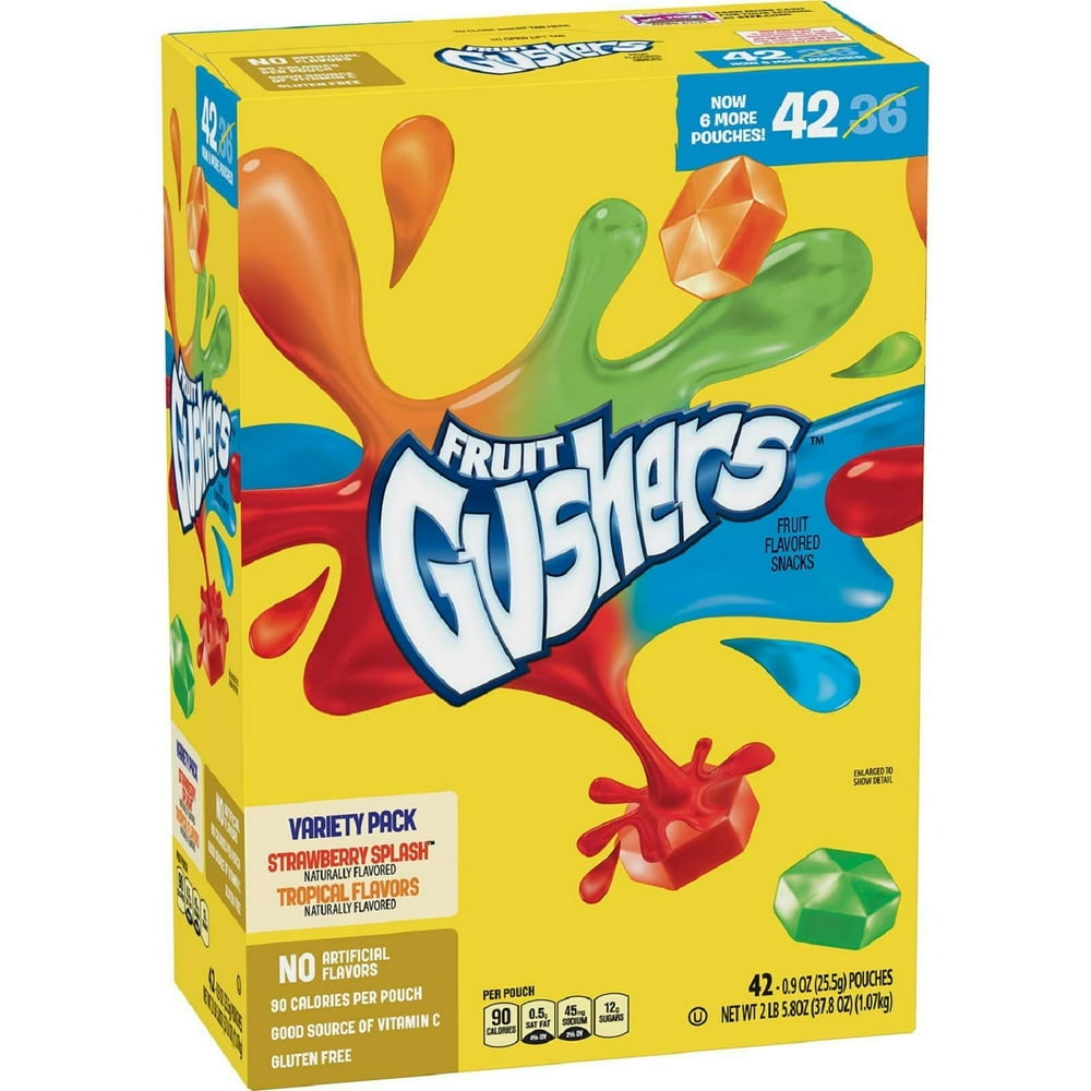 Fruit Gushers Variety Pack, Strawberry Splash and Tropical (42 ct.) A1