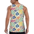 thumbnail image 3 of Easygdp Cartoon Flowers Men's Tank Top, Sleeveless Muscle T Shirts, Breathable, Quick-Dry, Loose for Gym, Running, Fitness - Large, 3 of 9