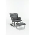 thumbnail image 2 of Tcbosik Modern Upholstered Rocking Chair with Ottoman - Glider Rocker with High Back - Comfy Reading Chair for Living Room Bedroom - Grey, 2 of 8