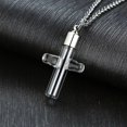 thumbnail image 2 of Stainless Steel Glass Container Tube Urn Keepsake Cremation Ashes Memorial Pendant Necklace For Men Womenurn Necklace Can Be Opened Stainless Steel Ne, 2 of 4