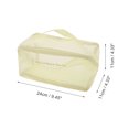 thumbnail image 2 of 1 Pc Large Capacity Makeup Bag for Vacation Beige Mesh Fabric, 2 of 6