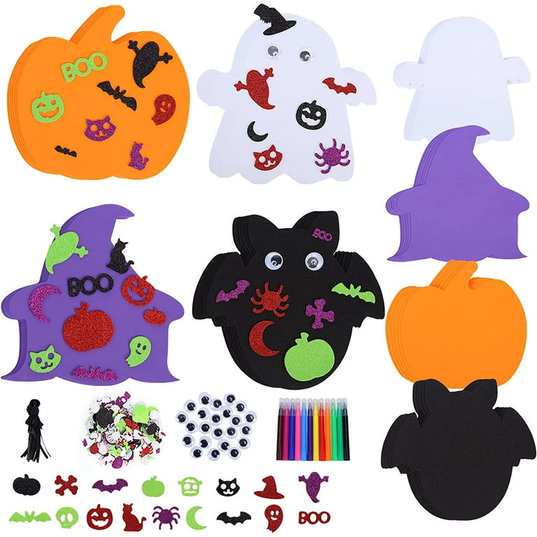 OUTOP 284PCS Halloween Foam Stickers Set Craft Kits for Kids