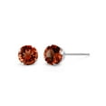 thumbnail image 2 of Gem Stone King 925 Sterling Silver 4MM Red Garnet 0.59 Cttw and White Topaz 0.63 Cttw Stud Earrings Set for Women Men of 2, 2 of 5