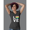 thumbnail image 4 of Tstars Women's LGBT Pride Shirt - V-Neck Design - Love Rainbow Heart Print - Lesbian Rights & Gay Support Apparel - Ideal for Pride Parades - Available in Various Sizes, 4 of 5