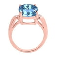 thumbnail image 3 of Mauli Jewels Rings for Women 14x10 MM Blue Topaz and Diamond Ring 4-prong 10K Rose Gold, 3 of 6