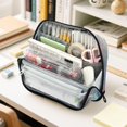 thumbnail image 6 of Standing Pencil Case with Base Large Capacity Stationery Pouch Pen Bag with Zipper for Women Men Abstract Wildflowers, 6 of 7