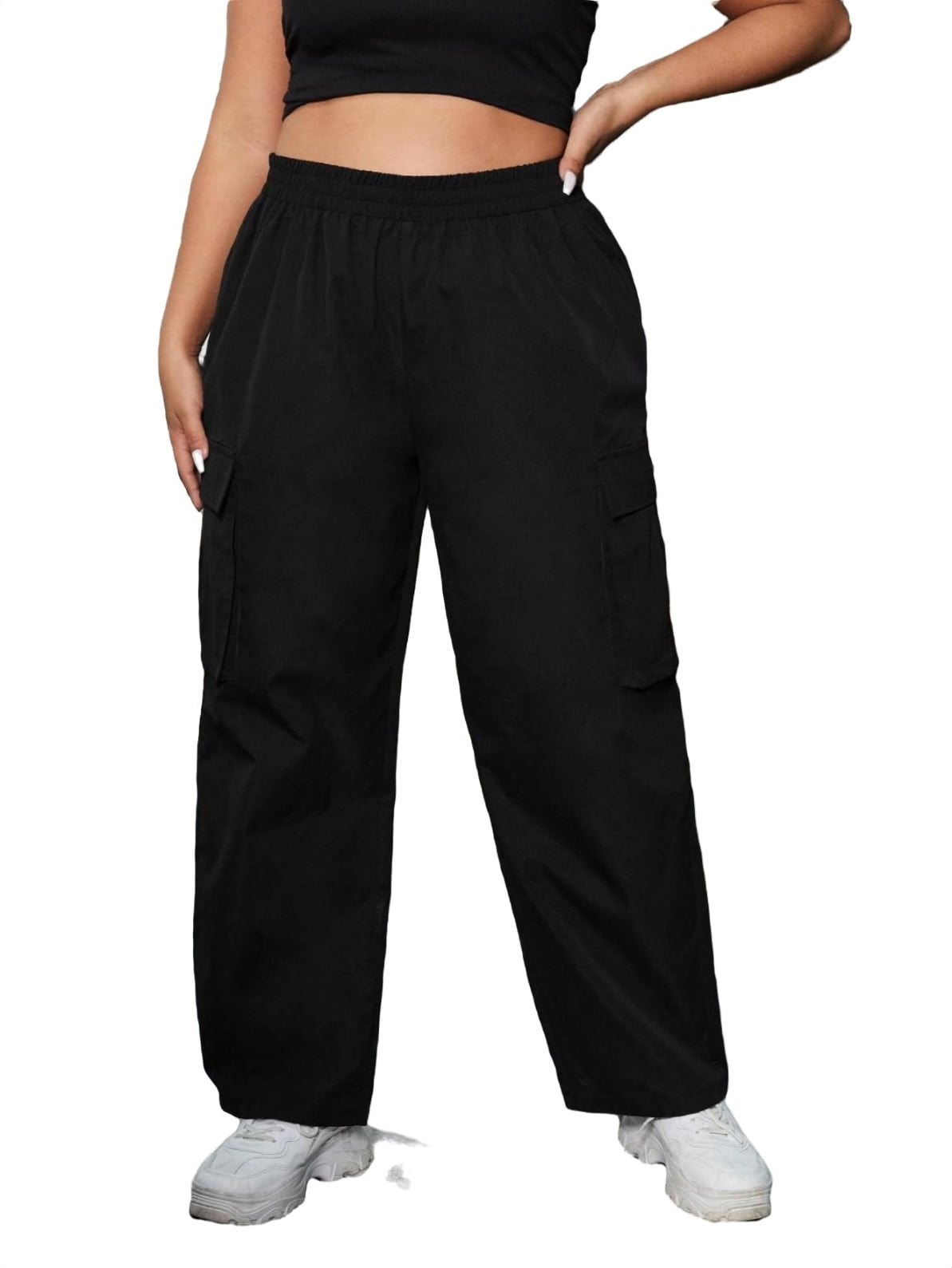 Women's Plus High Waist Wide Leg Cargo Pants Trouser 2XL - Walmart.com