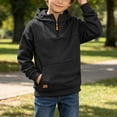 thumbnail image 4 of Amidoa Hoodies for Boys Zip Fleece Hooded Sweatshirt Long Sleeve Kids Fashion Hoodie Fall Winter Clothes Black Size 6-7 Years, 4 of 9