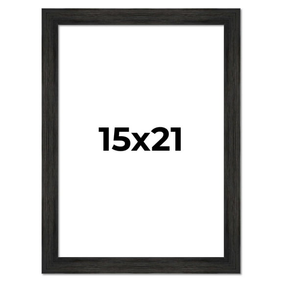 15x21 Distressed/Aged Black Wood Picture Frame - UV Acrylic, Foam Board Backing, & Hanging Hardware Included!