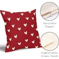 thumbnail image 2 of Valentines Day Pillow Cover Set of 2 16x16 Inch Love Heart Red Cotton Linen Decorative Throw Pillow Case Outdoor Cushion Cover for Home Couch Sofa Farmhouse Decor, 2 of 6
