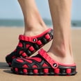 thumbnail image 7 of Men's Garden Clogs Slip-On Sandals Breathable Beach Water Shoes Lightweight Sport Sandal Waterproof Flip Flop Kitchen Hospitcal Beach Yard Pool Shower Slides Summer Mules Walking Slippers Red 45, 7 of 7