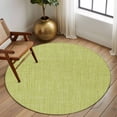 thumbnail image 3 of Vintage Fruit Green Large Area Rugs for Bedroom Living Room, Soft Non Slip Carpet Bedside Rug, Farmhouse Retro Solid Color Linen Texture Round Floor Cover Kitchen Accent Rug 5' for Dining Room/Office, 3 of 9
