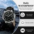 thumbnail image 3 of Watch for Men Minimalist Ultra Thin Wrist Watch Waterproof Quartz Analog Watch with Leather Strap -Gift for Men, 3 of 7