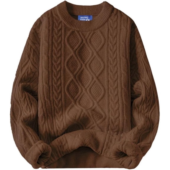 Oversized Sweater 90s Vintage Cable Knit Long Sleeve Women Heavy Crewneck Pullover