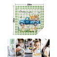 thumbnail image 4 of Green Plaid Easter Cloth Napkins Set of 4 Reusable Dinner Napkins, Blue Truck Spring Floral Bunny Animals Cocktail Napkin Washable Table Napkins for Wedding/Holiday Party/Baby Shower 20"x20", 4 of 7