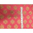 thumbnail image 3 of 100% Cotton Printed Pink with golden jacquard Fabric 44" wide [11172], 3 of 3