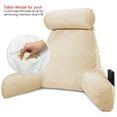 thumbnail image 5 of Clara Clark Bed Rest Reading Pillow with Arms and Pockets - Premium Shredded Memory Foam TV Pillow, Detachable Neck Roll & Lumbar Support Pillow, Large, Cream, 5 of 7